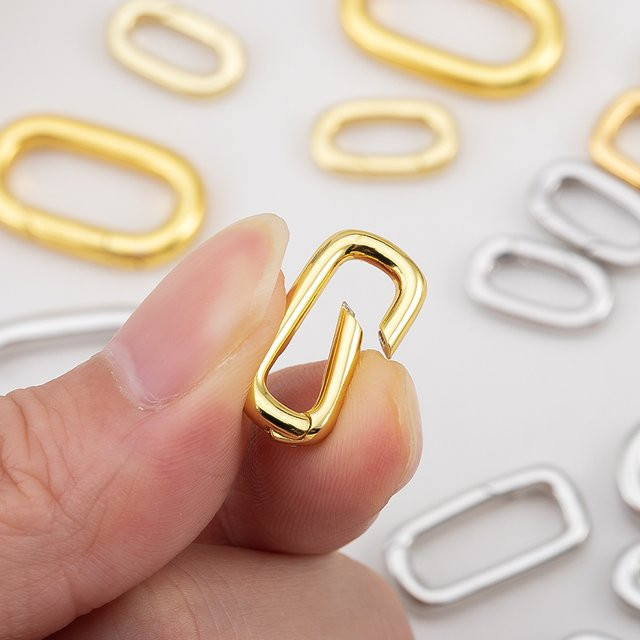 MINGXUAN Karabiner-Halskettenverschlüsse, 18K vergoldet, Messing, 2 Stück - Bild 1
