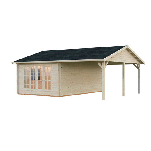 Palmako Gartenhaus Irene aus Fichtenholz, braun und transparent, Satteldach, B/T/H: 653 x 550 x 316 cm - Bild 2