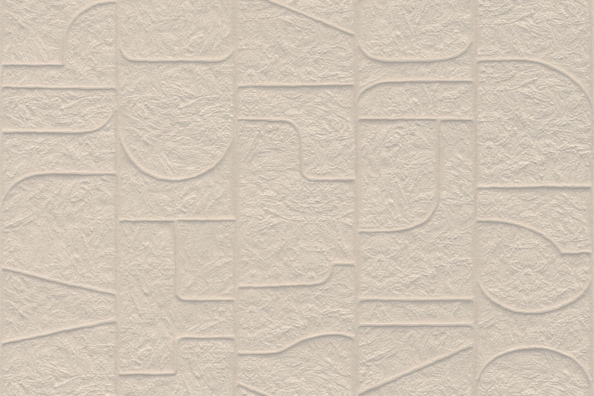 Arte Wallpaper Arcane in Eggshell – Abstraktes Design in Beige mit Steinoptik und Textil-Struktur - Bild 1