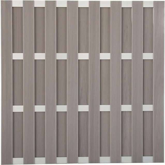GroJa Fertigzaun WPC Bi-Color Quadratisch Sand B/H: 180 x 180 cm - Bild 1