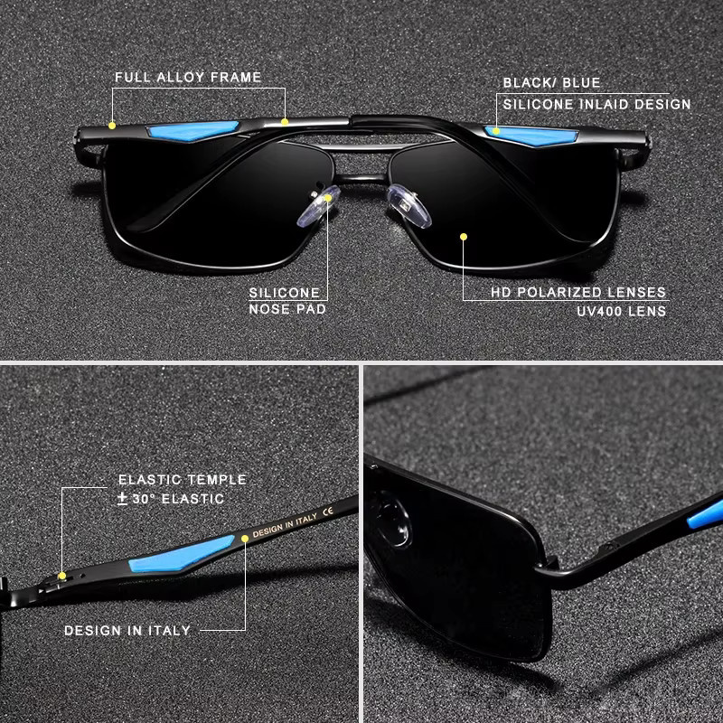 GXP Mode Sonnenbrille, Rechteck, Vollrand, Metall, polarisiert, Herren - Bild 4