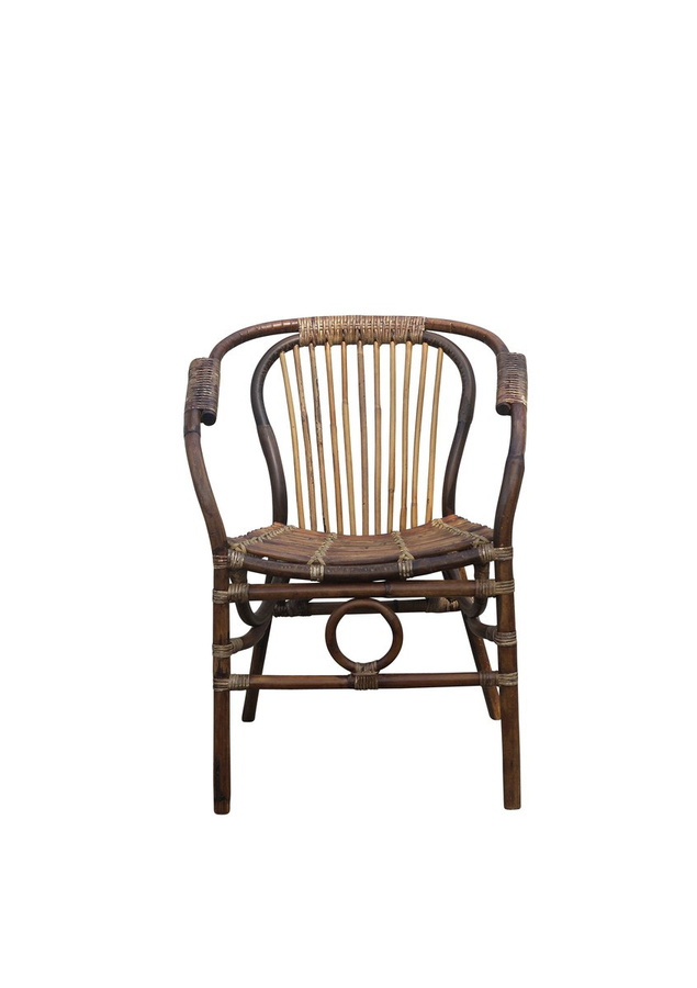 SIT Rattan Stuhl mit Armlehnen in Beige, B/H/T: 61 x 79 x 60 cm - Bild 1