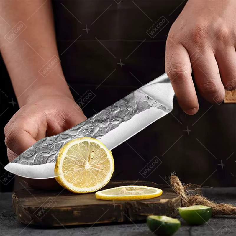 WXCOO Handgeschmiedetes Ausbeinfiletmesser aus Edelstahl mit Holzgriff in Silber - Bild 3