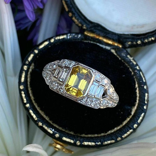 YIRAN Jewelry Ring, Kupfer, Gold, Gelber Zirkonia, Damen - Bild 1