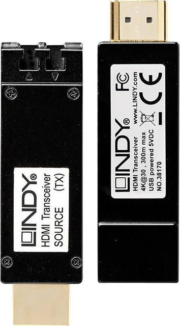 LINDY Fibre Optic HDMI 2.0 Extender HDMI Verlängerung Schwarz - Bild 1