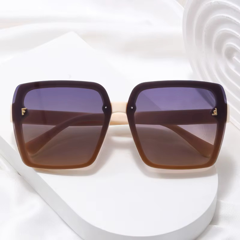 Julyrays Sonnenbrille Rechteck, Vollrand, Kunststoff, grau transparent, Damen - Bild 3