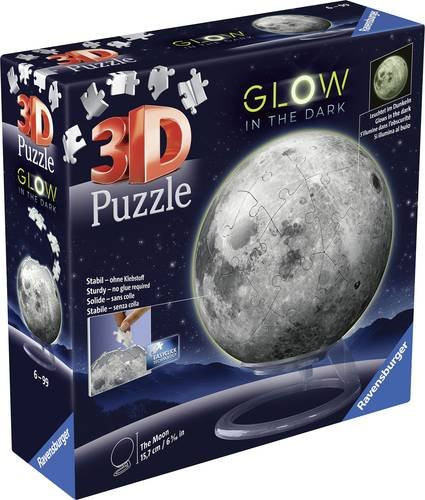 Ravensburger Der Mond, 3D Puzzle, Glow-in-the-Dark, ab 6 Jahren - Bild 1