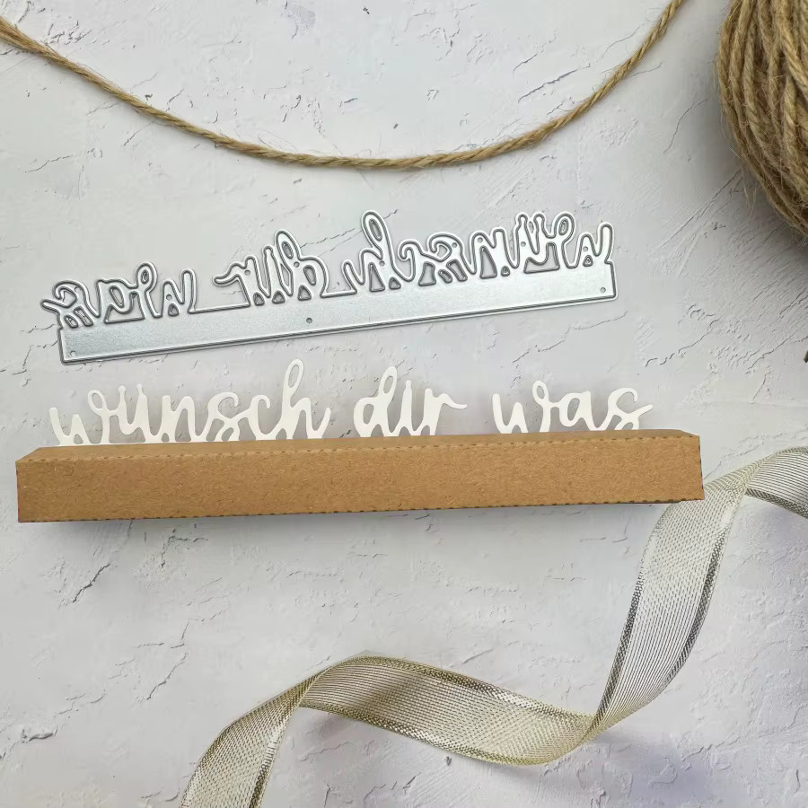 Metall-Stanzform Wünsch Dir Was in Silber für Scrapbooking und Kartenherstellung - Bild 2