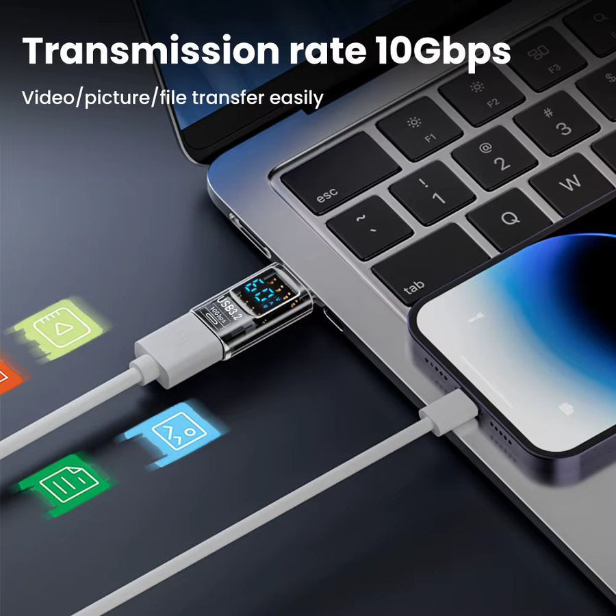 NNBILI USB 3.2 Digital Display Adapter mit 10Gbps Datenübertragung und Schnellladefunktion USB-C auf USB-C Konverter für PC und Laptop - Bild 4
