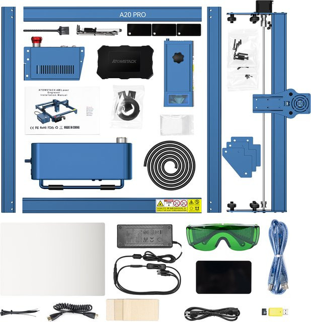 Atomstack A20 Pro Lasergravierer 130 W Gravurschneidemaschine mit F30 Pro Air Assist Kit - Bild 1