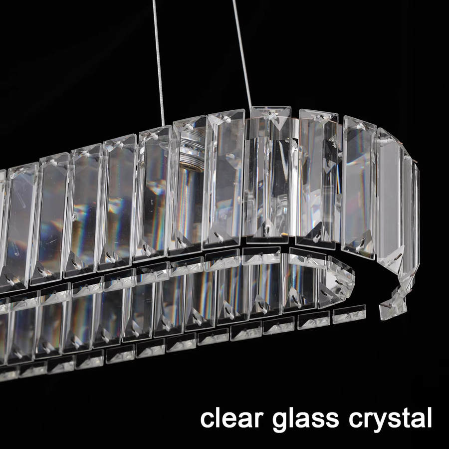 VETRULUS LED Kronleuchter in modernem Oval-Design aus Kristall, Farbe Gold/Messing und Transparent, ideal für Wohnzimmer und Schlafzimmer - Bild 4