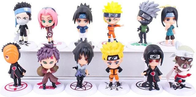 Bandai Naruto Ninja Figuren Set mit Naruto Uzumaki, Kakashi und Sasuke Uchiha in Multicolor, 6 cm hoch - Bild 1
