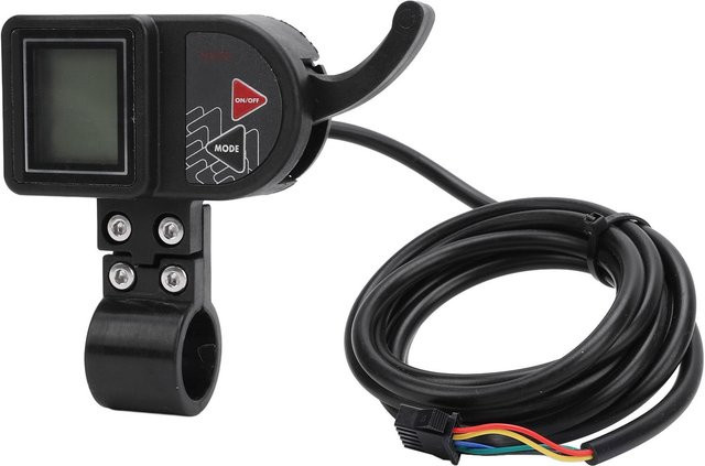 Fishine E-Bike LCD-Anzeige mit 3 Stufen Hintergrundbeleuchtung, wasserdichtes Fahrradlenker-Messgerät für 48V, Schwarz - Bild 1