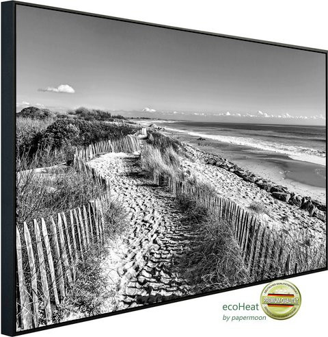 papermoon EcoHeat Infrarotheizung Strand in Schwarz und Weiss mit Matt-Effekt, App-Steuerung und Überhitzungsschutz - Bild 1