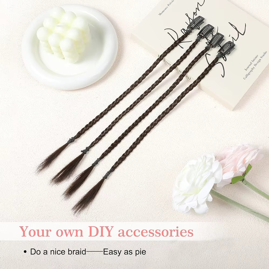 Refeeny Box Braids Clip-In-Haarverlängerungen, 4 Stück, Unisex - Bild 2