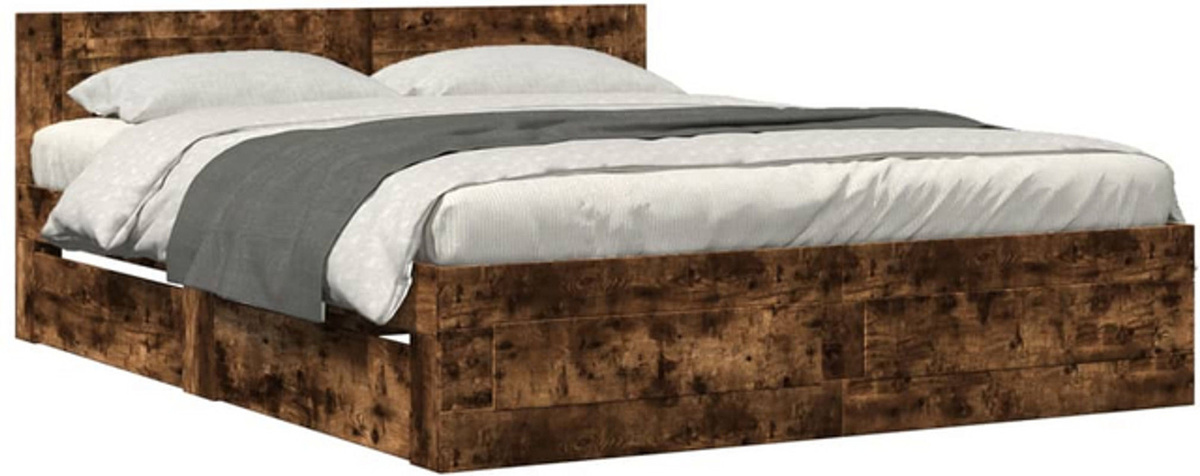 Vidaxl Funktionsbett mit Kopfteil aus Holzwerkstoff in Braun, B/T/H: 160 x 200 cm - Bild 1