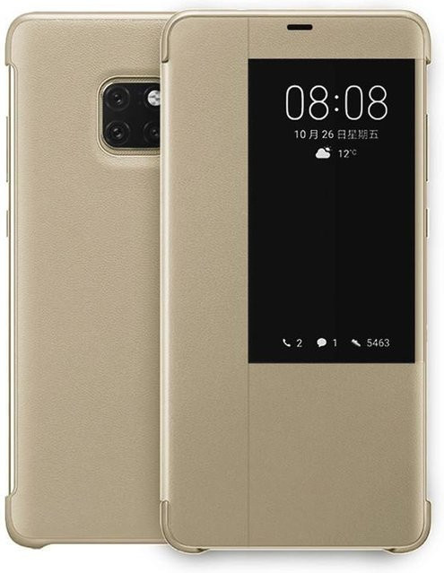 Luxus Smart View Lederhülle für Huawei Mate 20 Pro, Mate 20 X und Mate 20 in Gold - Bild 1