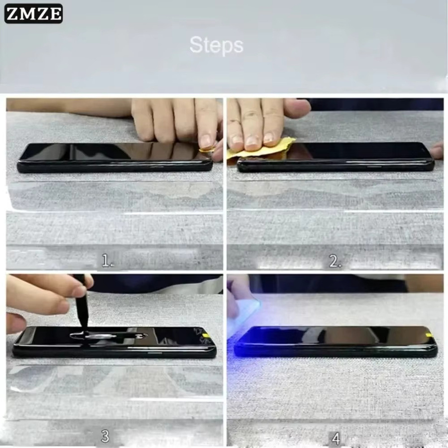 Set aus 3 oder 4 UV-Displayschutzfolien aus gehärtetem Glas für Realme 14 Pro und 14 Pro Plus, kratzfester HD-Bildschirmschutz mit Vollkleber für gebogene Displays, transparent - Bild 6