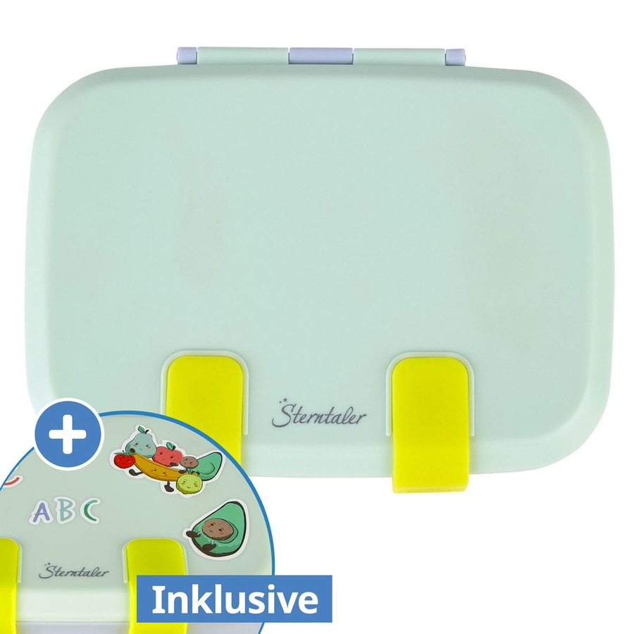 Sterntaler Brotdose Lunchbox Familie Bär mit Stickern und Trennelementen in Blau und Grün - Bild 1