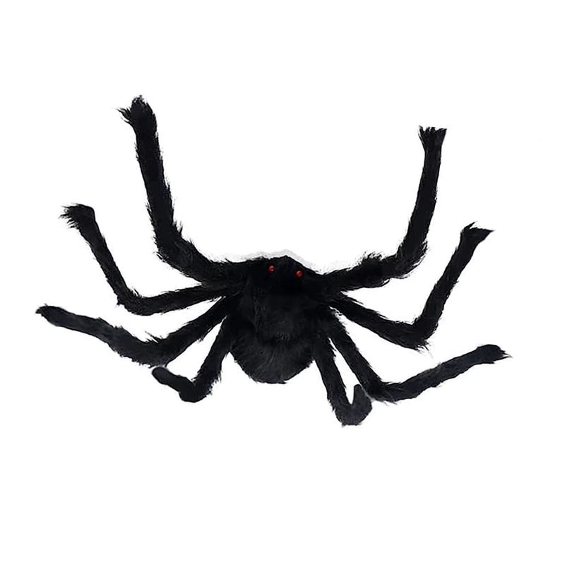 Schwarze haarige Spinne als langlebige Halloween-Dekoration und Foto-Requisite aus Textil - Bild 5
