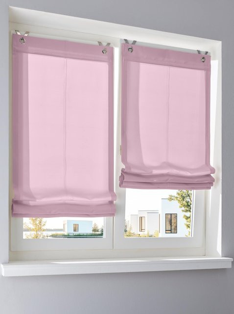 Raffrollo Heine Home aus Microfaser in Mauve und Pink, blickdicht, Breite: 140 cm - Bild 1