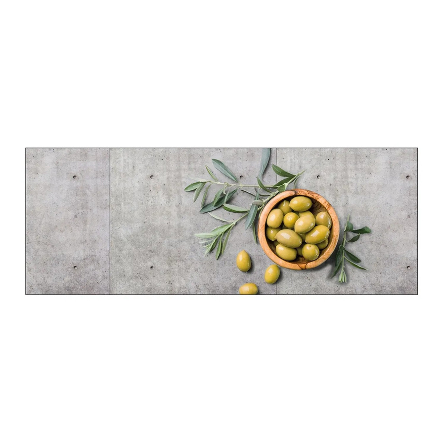 MySpotti Küchenrückwand Profix Cucina Olive Concrete in Olivgrün mit Steinoptik und Aluminium-Elementen B: 160 cm, H: 60 cm - Bild 2