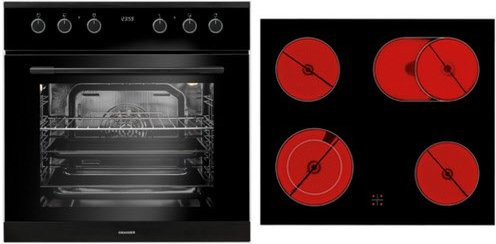 Oranier Herdset EHS331 bestehend aus EBH380 Glaskeramik Kochfeld und KFH110 Backofen in Schwarz - Bild 1