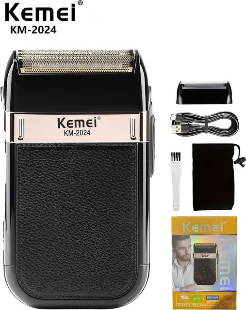 KEMEI Herren-Elektrorasierer, Schwarz - Bild 1