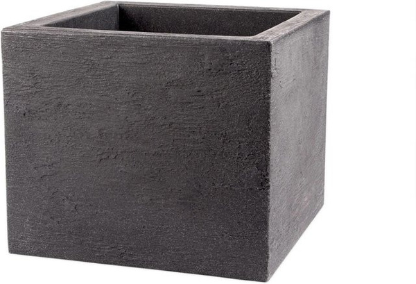 BigDean Pflanzkübel in Anthrazit mit Granitstein-Optik, frostsicher und wasserdicht, B/T/H: 39 x 39 x 33 cm