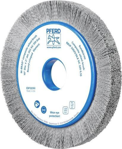 PFERD TOOLS COMPOSITE Rundbürste RBUP in Grau mit SiC-Filament, Korn 320, Durchmesser: 250 mm, Bohrung: 50,8 mm, Filament-Durchmesser: 0,55 mm - Bild 1