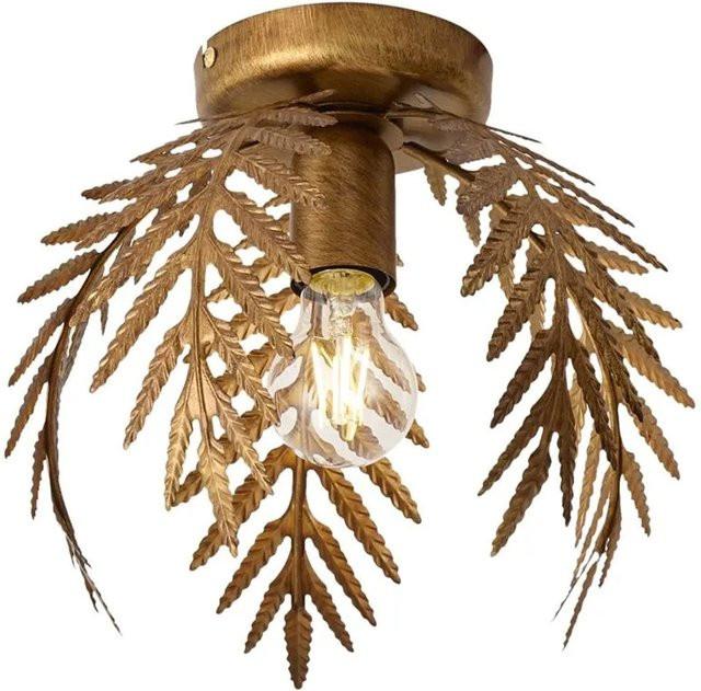 QAZQA Botanica Vintage Deckenleuchte Gold/Messing aus Metall im Art Nouveau Stil, dimmbar, E27, Durchmesser: 24 cm - Bild 1
