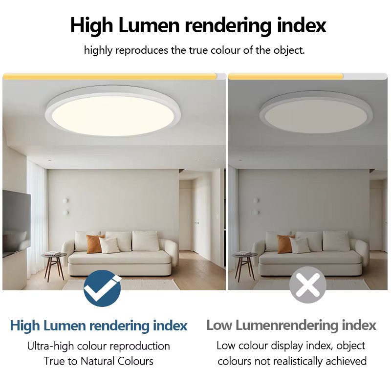 MING&BEN Moderne Runde Deckenleuchte in Weiß mit Fernbedienung und App-Steuerung, Dimmbare Ultradünne LED Lampe für Wohnzimmer und Schlafzimmer - Bild 4
