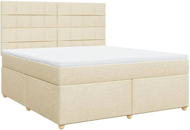 vidaXL Boxspringbett mit Matratze Hybrid-Design in Creme, B/T: 180 x 200 cm - Bild 1