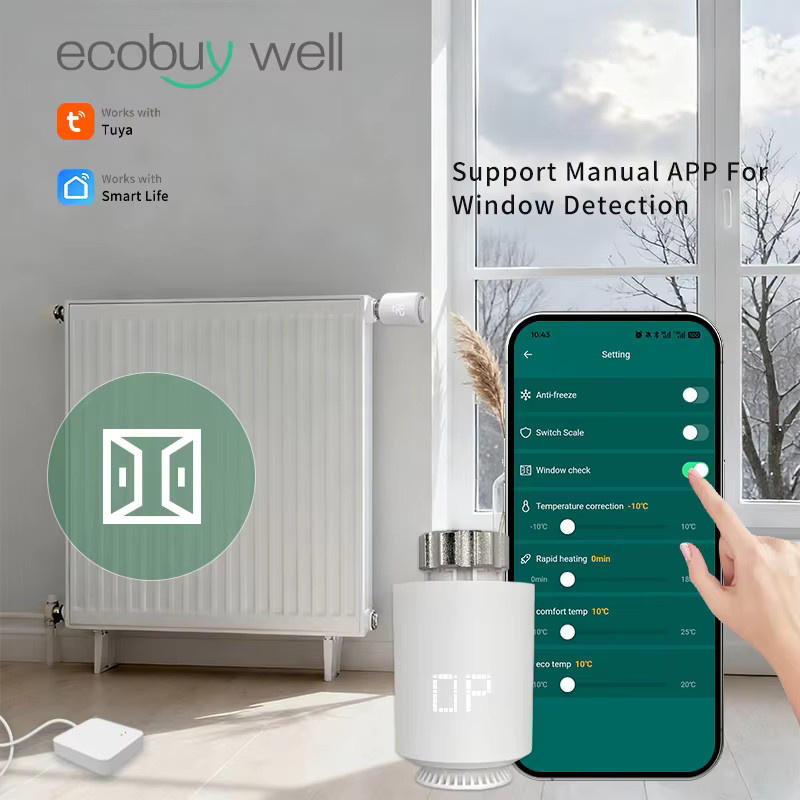 Tuya Smart ZigBee 3.0 Thermostat Heizkörperthermostat TRV Temperaturregler mit App-Steuerung und Alexa Google Home Unterstützung in Weiß - Bild 2