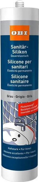 OBI Sanitär-Silikon Grau, schimmelresistent, 310 ml - Bild 1