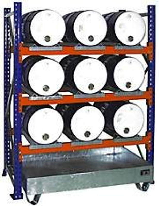 Fassregal BAUER 3004 Grundregal mit Auffangwanne 200 l, 3 Ebenen, B/T/H: 151,0 x 80,0 x 200,0 cm - Bild 3