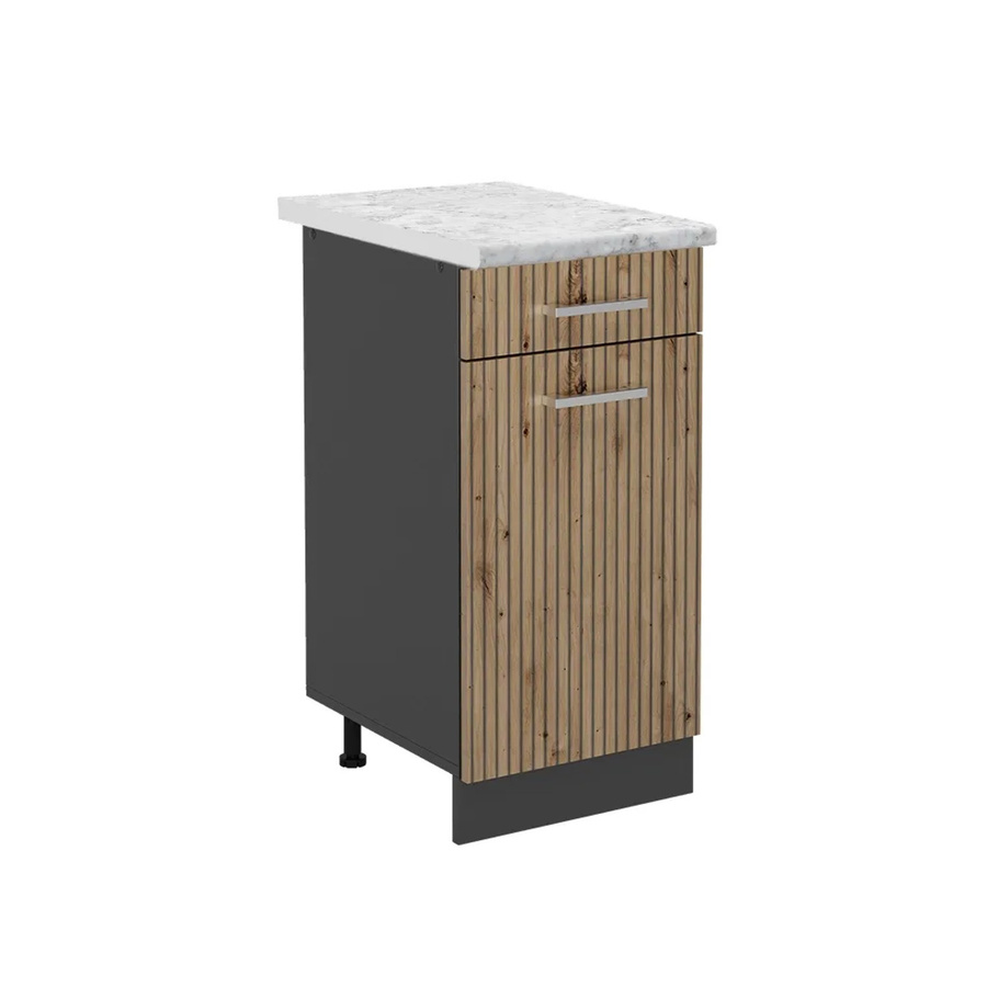 Vicco Küchenunterschrank R-Line Artisan-Eiche und Anthrazit mit Marmor-Optik, B: 40 cm, H: 81,6 cm, T: 60 cm - Bild 2