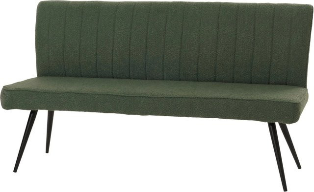 MCW Sitzbank K16 als Esszimmerbank mit Rückenlehne aus Bouclé-Stoff und Metallgestell, Grün, B: 160 cm, H: 90 cm, T: 60 cm - Bild 2