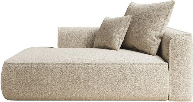 Vente-unique Recamiere Pineta ohne Schlaffunktion in Beige mit Chenille-Stoff, Breite: 180 cm, Tiefe: 115 cm, Höhe: 67 cm - Bild 1