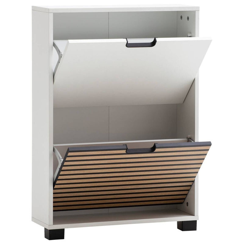 Schildmeyer Schuhkipper Ryker mit 2 Klappen in Weiß-Braun, B/H/T: 59,8 x 85,2 x 19,5 cm - Bild 4
