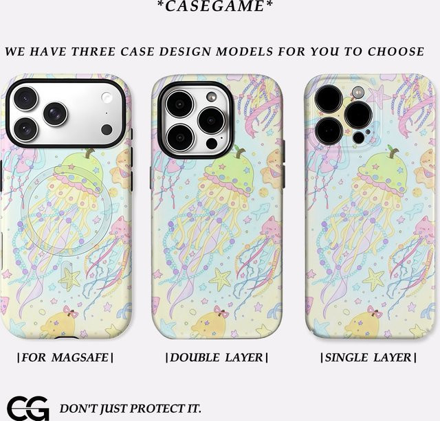 Potdemiel Jellyfish Candy Cloud Handyhülle mit doppelschichtiger Rückseite für iPhone 17 16 15 14 13 Pro Max Plus, Multicolour - Bild 1