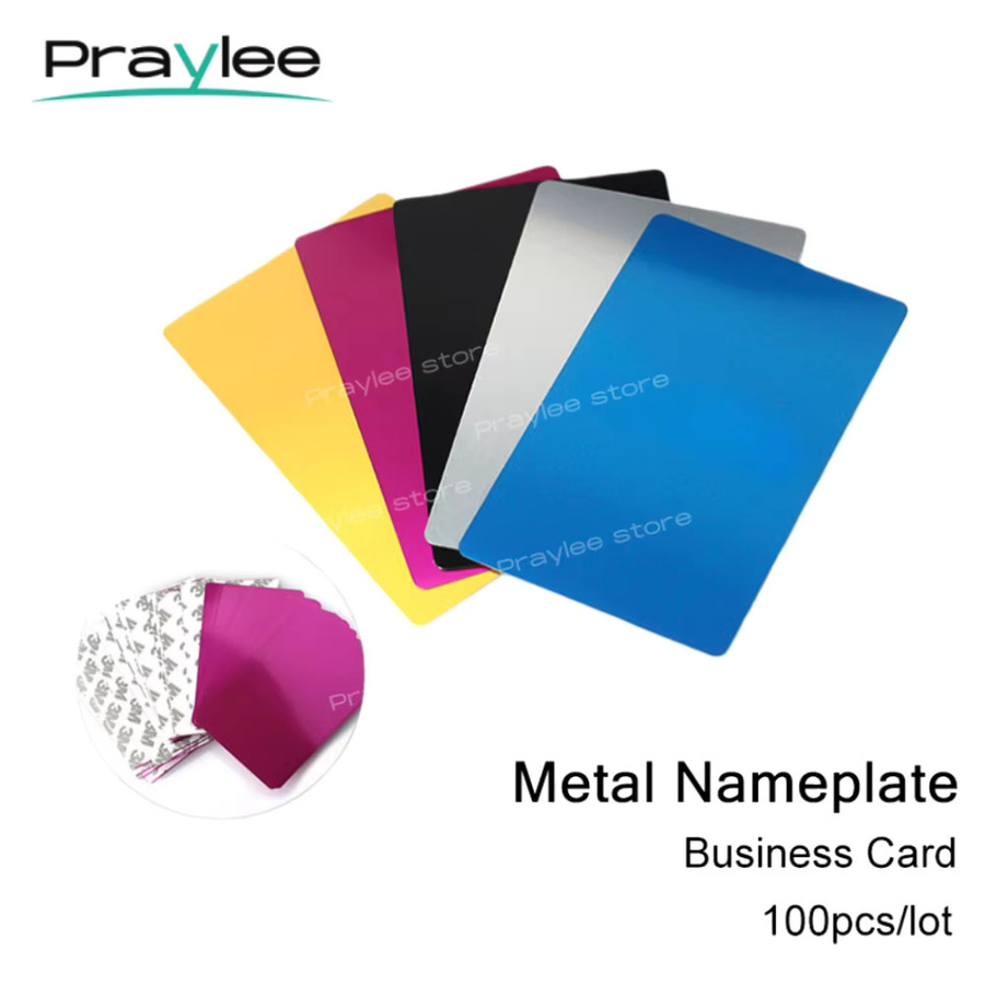 100 Stück praylee Visitenkarten aus Aluminiumlegierung als Gravur-Rohlinge für DIY Lasermarkierung in Silber und Multicolour - Bild 2