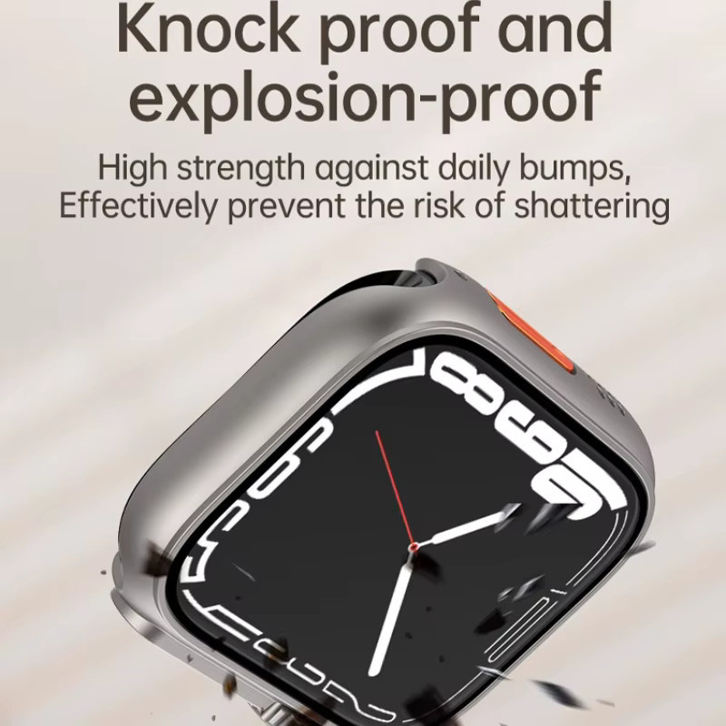 TINUORA Displayschutzfolie für Apple Watch, PC-Stoßfängergehäuse, Unisex - Bild 3