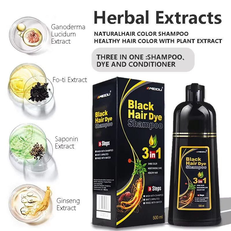 Okeny's Haarfärbe-Shampoo, 3-in-1, Polygonum Multiflorum, Damen - Bild 4