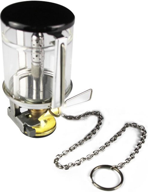 TOMTOP JMS Mini Camping Laterne aus Metall und Glas, transparent, tragbares Gaslicht für Outdoor, Zelt, Angeln und Picknick - Bild 1