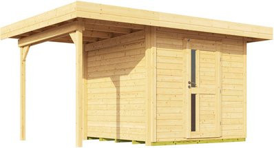 WEKA Holz-Gartenhaus Designhaus 172 mit Flachdach in Braun, B/T: 430 x 314 cm - Bild 3