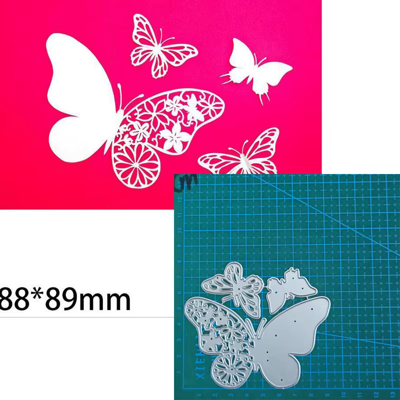Schmetterling Metall-Schneidwerkzeug in Silber für Scrapbooking und Bastelarbeiten als Stanzschablone und Prägeschablone - Bild 3
