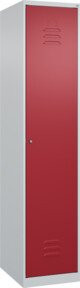 C+P Spind Classic PLUS Garderobenschrank mit 1 Abteil und mittiger Trennwand, Farbe Lichtgrau/Rubinrot, H x B x T: 185 x 40 x 50 cm - Bild 1