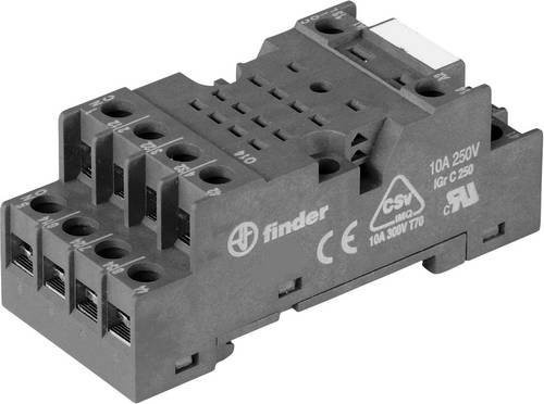 Finder 94.74.0 Relaissockel passend für Serie 55, 10er Pack, Grau/Schwarz - Bild 1
