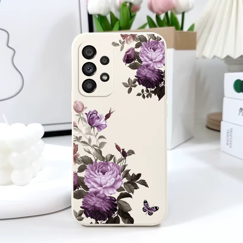 Handyhülle mit Pfingstrosen-Blüten Design für Samsung Galaxy A73 A53 A33 A23 A13 A03 A72 A52 A52S A32 A22 A12 A02 A02S A71 A51 A31 A21S 4G 5G in Grün - Bild 3